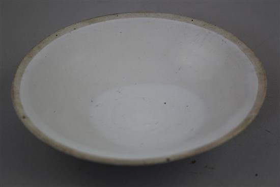 A Chinese Ding ware shallow bowl, Song dynasty, 17cm